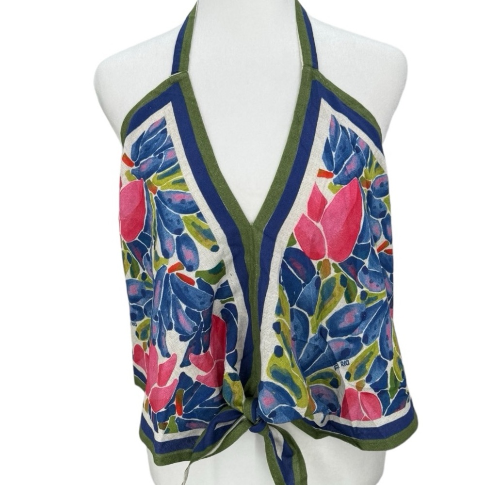 Farm Rio Handkerchief Scarf tropical halter Top Size Small